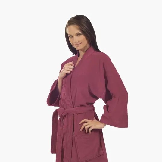 Terry Velour Kimono Robe, 100% Cotton — view 4