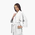 Terry Velour Kimono Robe, 100% Cotton — view 3