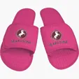 Waffle Weave Open-Toe Slippers with Hook and Loop Straps — view 3