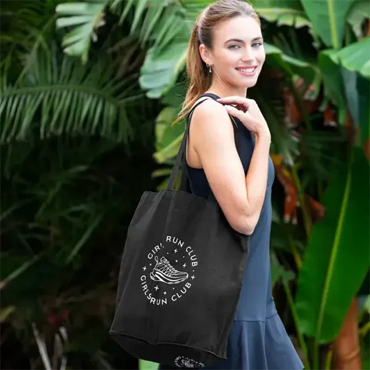 Mini Pocket Tote Bag, 15" x 16", Recycled Cotton Blend