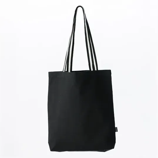 Deluxe Canvas Tote Bag with Striped Handles — view 2