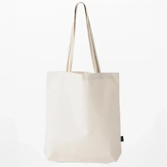 Deluxe Canvas Tote Bag with Striped Handles — view 4