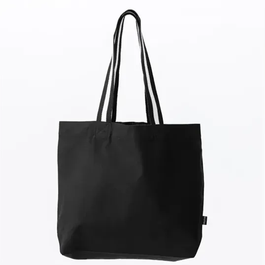 Oversized Deluxe Canvas Tote Bag with Striped Handles — view 2