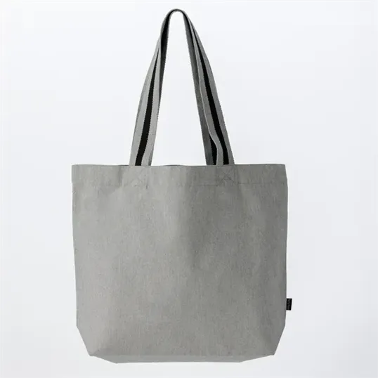 Oversized Deluxe Canvas Tote Bag with Striped Handles — view 3