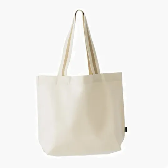 Oversized Deluxe Canvas Tote Bag with Striped Handles — view 4