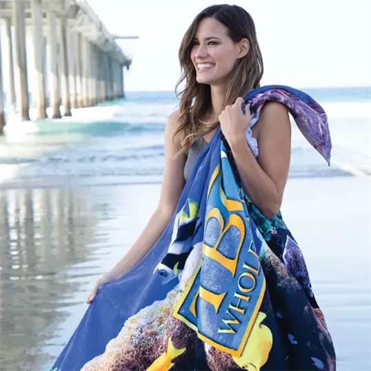 EQP Exempt Fiber Reactive Velour Beach Towel, 30" x 60"
