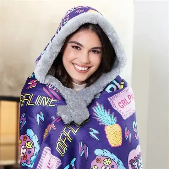 Sublimated Hooded Blanket, 50" x 60"