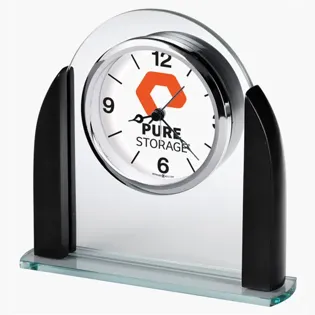 Picture For Aden glass arch tabletop clock with full custom dial