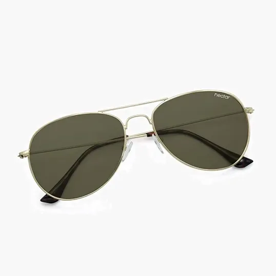 Kitty Hawk Recycled Plastic Aviator Sunglasses with Polarized Lenses — view 3