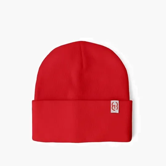 Cuffed Beanie with Sewn-On Embroidered Tag — view 4