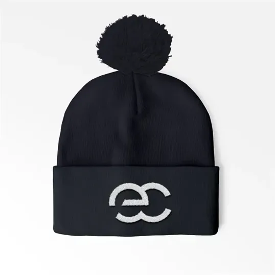 Cuffed Pom Beanie with Embroidery — view 2