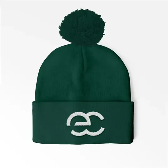 Cuffed Pom Beanie with Embroidery — view 4