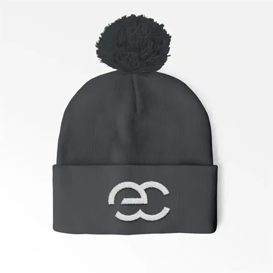Cuffed Pom Beanie with Embroidery — view 5