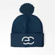 Cuffed Pom Beanie with Embroidery