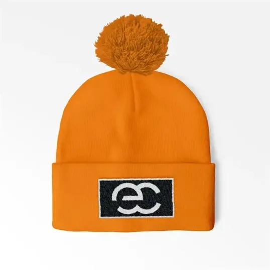 Cuffed Pom Beanie With Sewn-On Embroidered Patch — view 8