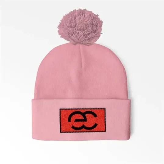 Cuffed Pom Beanie With Sewn-On Embroidered Patch — view 9