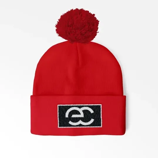 Cuffed Pom Beanie With Sewn-On Embroidered Patch — view 10