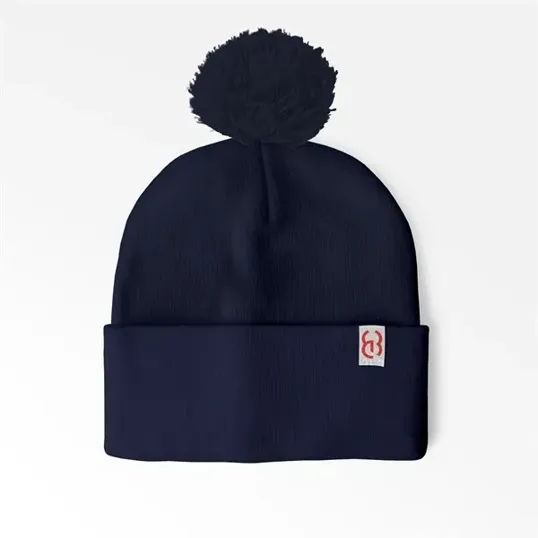 Cuffed Pom Beanie With Sewn-On Embroidered Tag — view 7