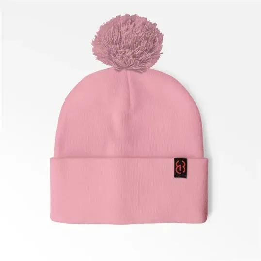 Cuffed Pom Beanie With Sewn-On Embroidered Tag — view 9