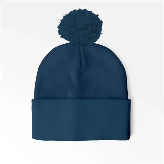 Cuffed Pom Beanie With Sewn-On Embroidered Tag — view 13
