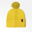 Cuffed Pom Beanie With Sewn-On Embroidered Tag — view 12