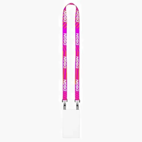 Satin Finish Open Ended Double Clip Lanyard — view 2