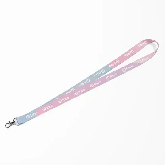 3/4" Full Color Satin Finish Lanyard, Single Attachment