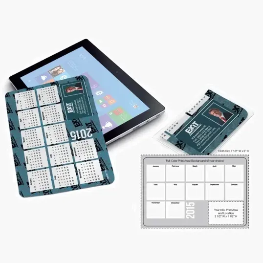 Calendar Microfiber Cloth with Vinyl Pouch — view 2