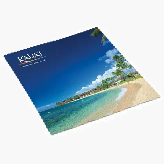 Full Color rPET Ultra Opper Fiber Cleaning Cloth in Vinyl Pouch