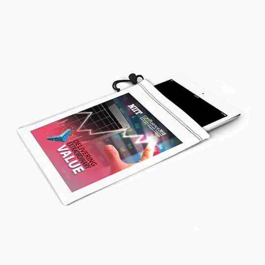 Drawstring Small Tablet Bag with Microfiber Interior