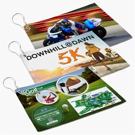 11.75" x 8" Sports Cleaning Towel with Carabiner, Full Color