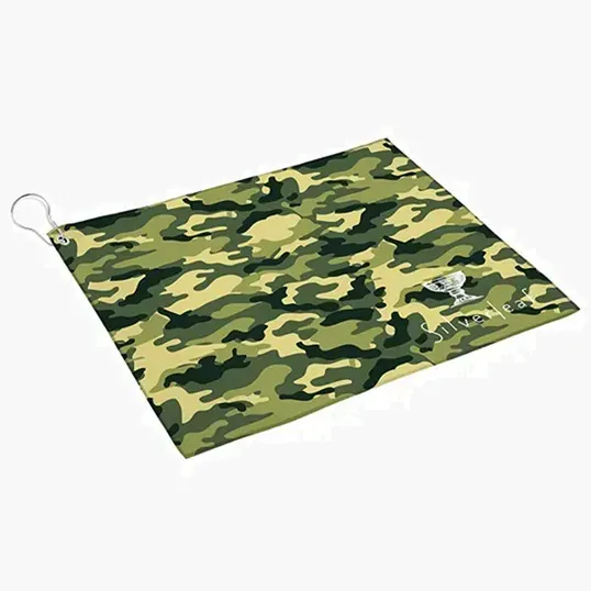 18" x 12" Camo Microfiber Cleaning Towel with Carabiner Clip