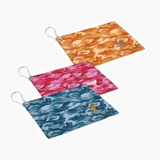 Camo Cleaning Towel with Carabiner Clip, 11.75" x 8"