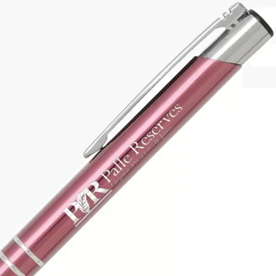 Pink Delane® Triple Click Metal Pen, Cello-Wrapped — view 4