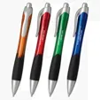 Ostia Click Pen with Rubber Grip and Silver Accents — view 5