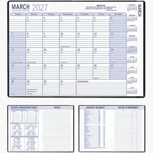 GNU 7x10 Academic Monthly Planner — view 3