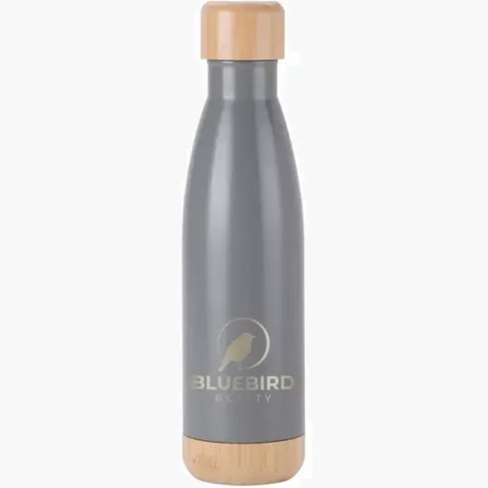 Voyager 17 oz. Stainless Steel Bottle with Bamboo Base & Lid — view 4