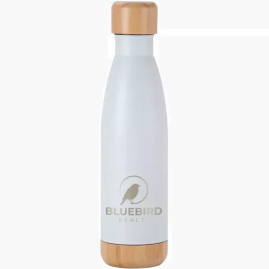Voyager 17 oz. Stainless Steel Bottle with Bamboo Base & Lid — view 3