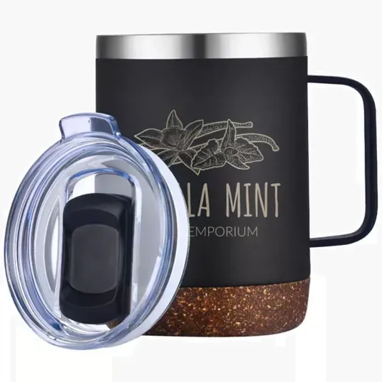 Saratoga Powder Coated Cork Bottom Mug, 12 oz — view 4