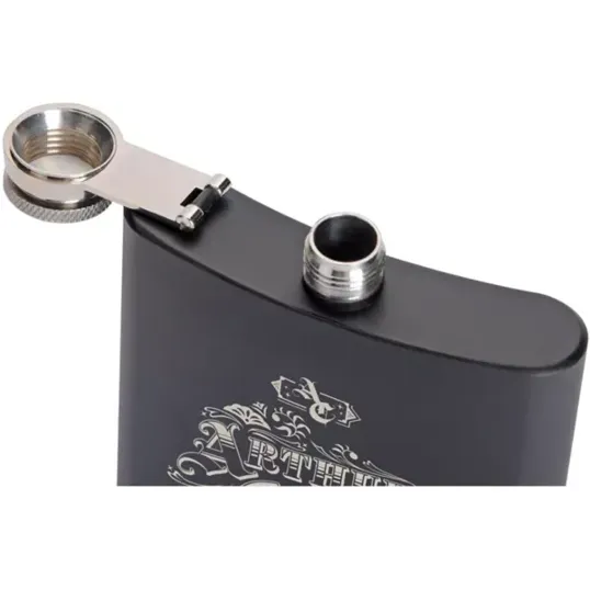 Saratoga Stainless Steel Flask, 6 oz — view 3
