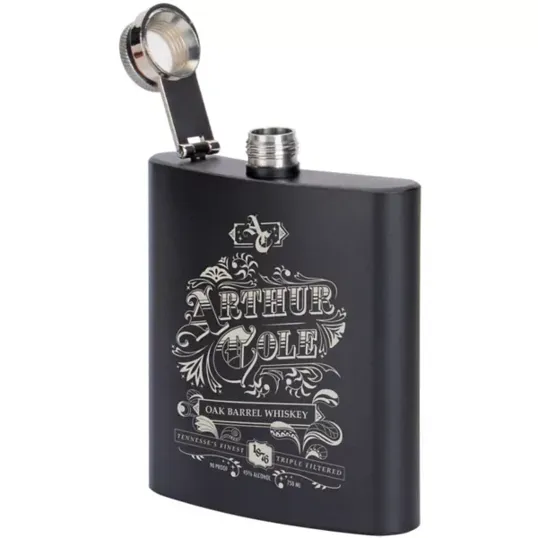Saratoga Stainless Steel Flask, 6 oz — view 2