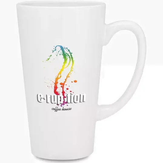 Full Color White Tall Cafe Mug, 16 oz