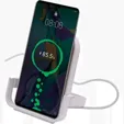 Qi-Certified Bamboo Phone Charger Stand — view 2