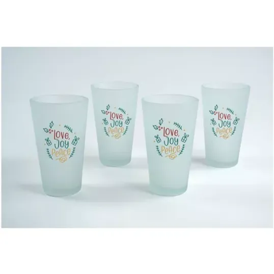 Frosted Pint Glass Gift Set of 4