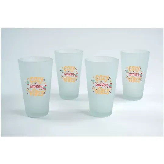 Frosted Pint Glass Gift Set of 4 — view 2