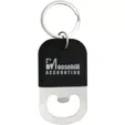 Stainless Steel Bottle Opener Keychain with Leatherette Grip
