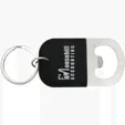 Stainless Steel Bottle Opener Keychain with Leatherette Grip — view 3
