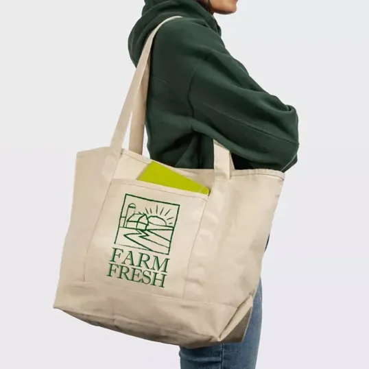 Saratoga Recycled Cotton Tote, 10 oz — view 3