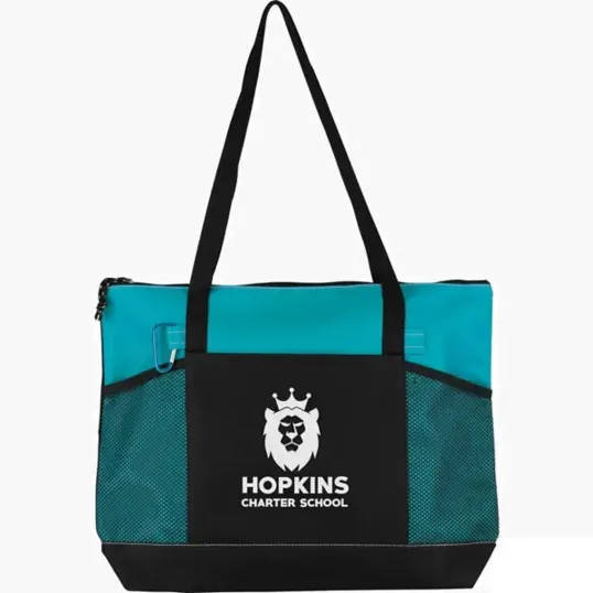 Zippered Canvas Tote Bag