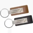 Leatherette Keychain with Silver Bar & Split Keyring — view 2
